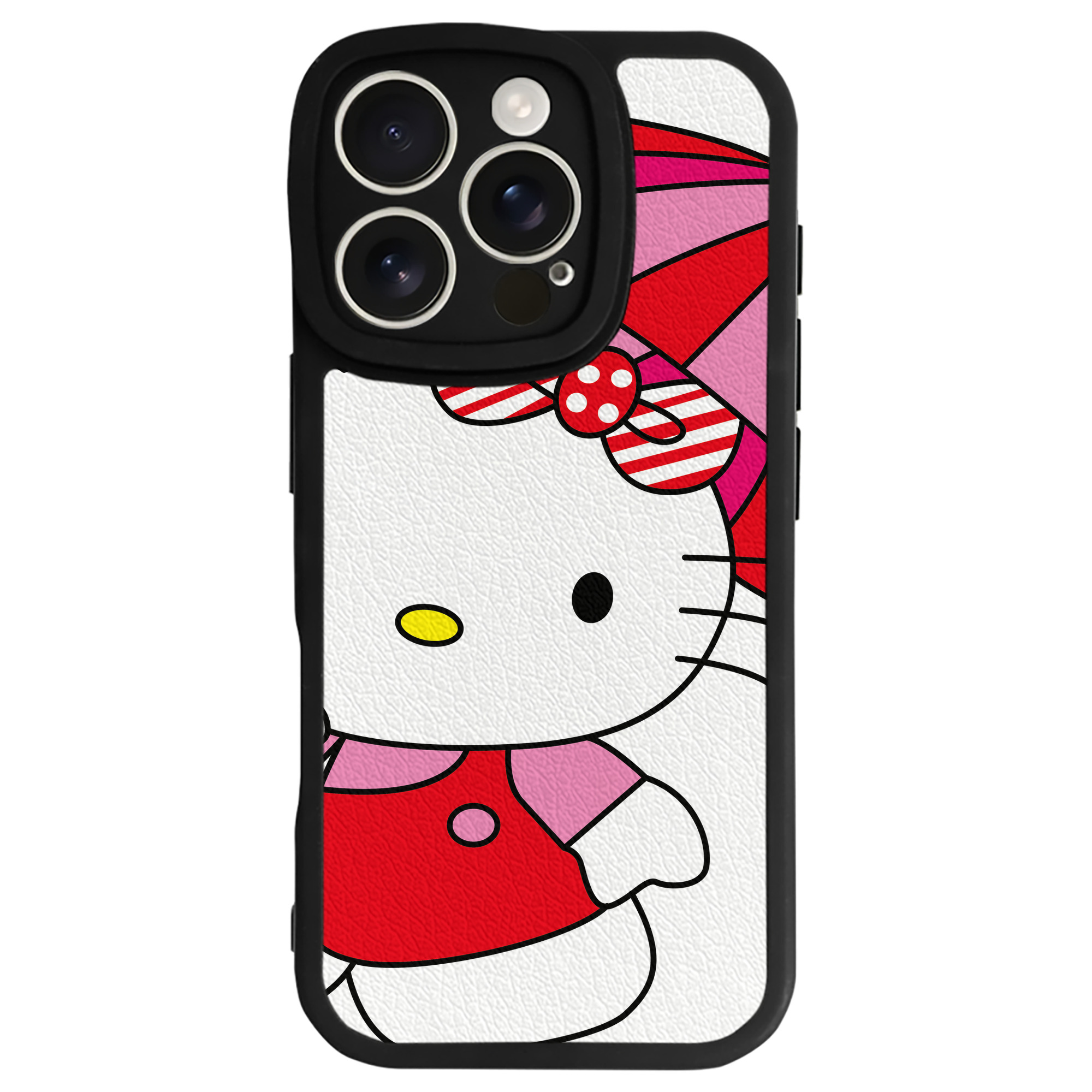 （画像用） Hello Kitty ハローキティ 【iPhone 16シリーズ対応】シリコンスマホケース（レザー調） 材質：シリコン